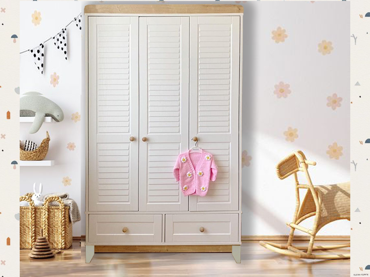 Nova Full Panjur 3 Kapılı Bebek & Çocuk Gardırop
