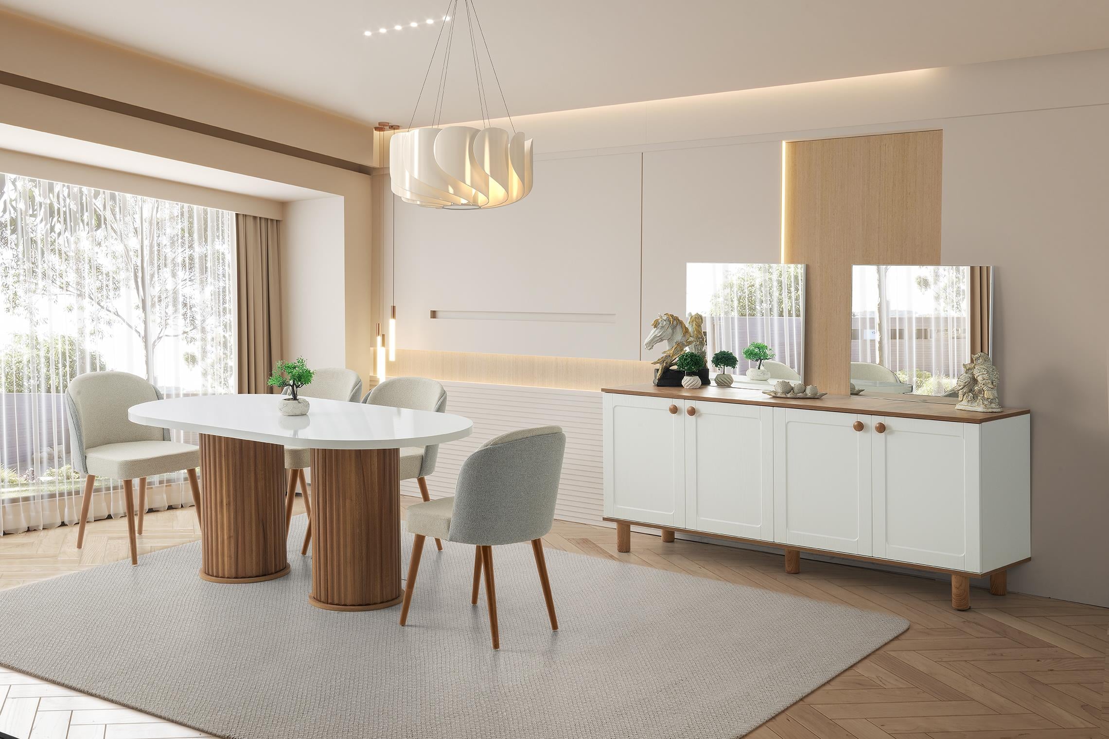 Yemek Odası TakımıAvm 24Bodrum %100 MDF Yemek Odası Takımı | Ücretsiz Teslimat ve Kurulum