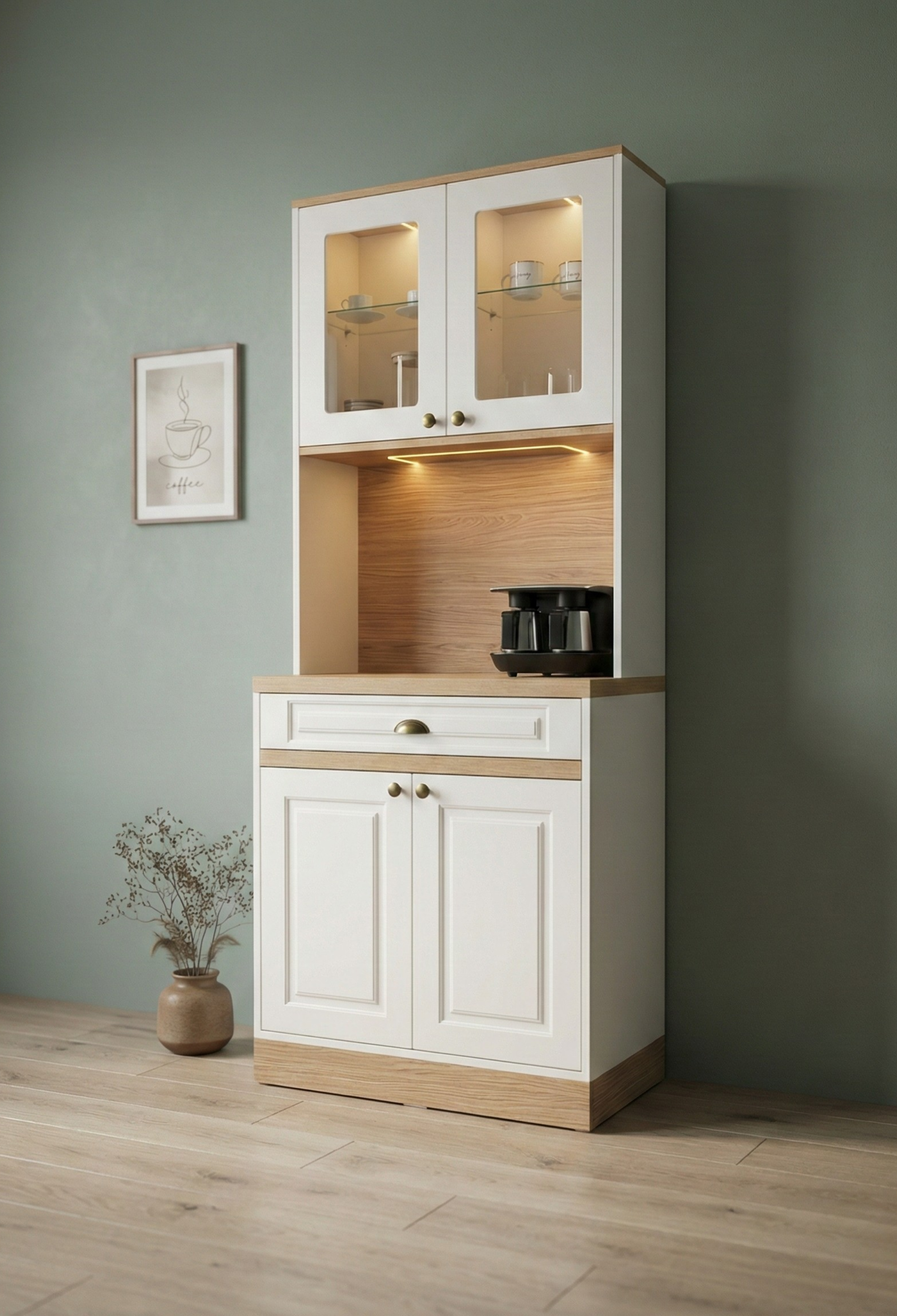 Kahve KöşesiAvm 24Mikel Masalı Kahve Köşesi Led Aydınlatmalı %100 Mdf Ücretsiz Montaj 81*45*200