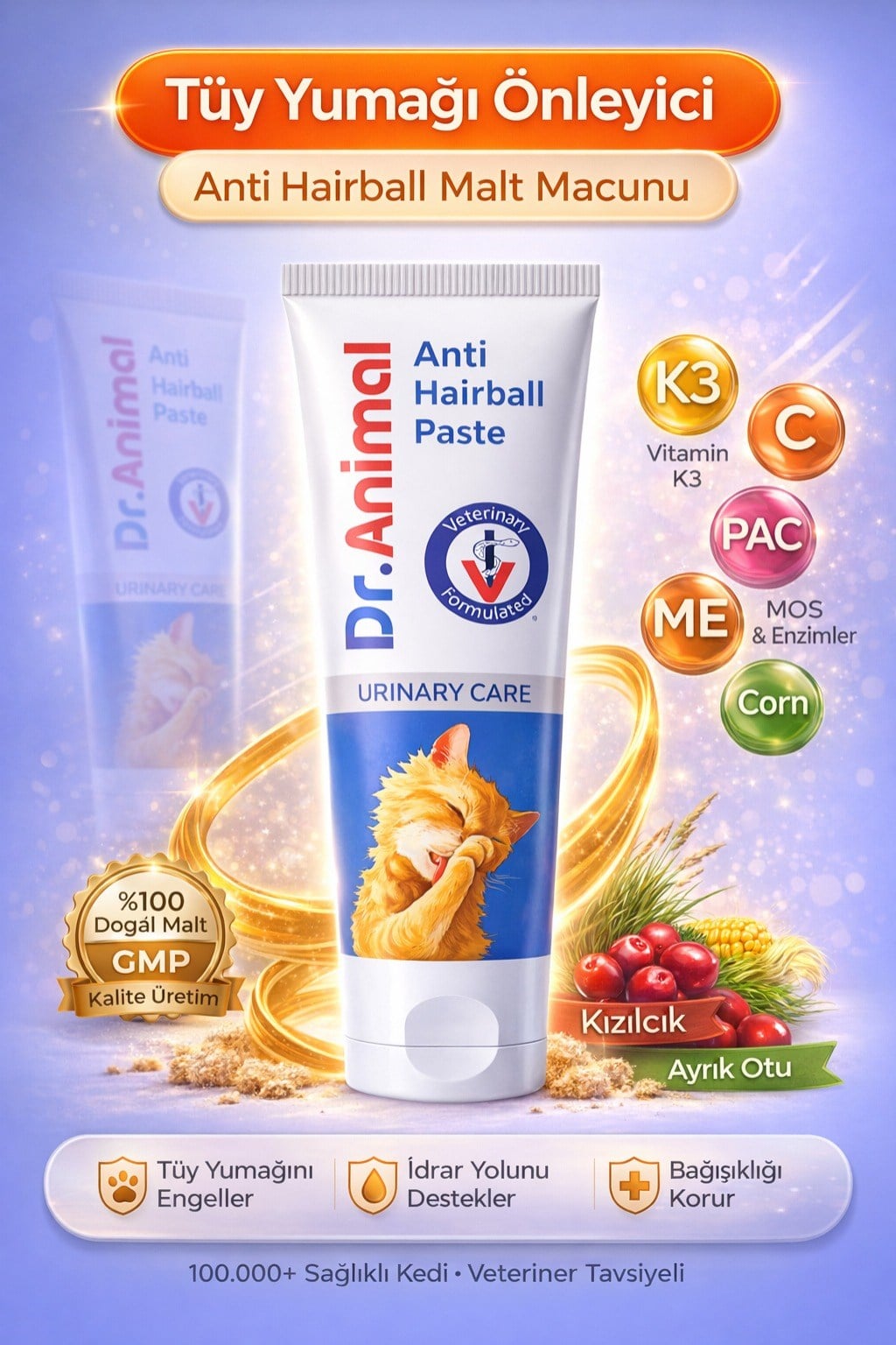 75 GR Anti Hairbal Paste | İdrar Yolu Destekleyici | Dr.Animal
