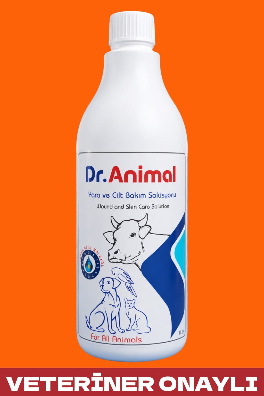 Ağız, Göz, Kulak, Deri, Tüy ve Yara Bakım Solüsyonu | Wound and Care Solution | 1 L | Dr.Animal