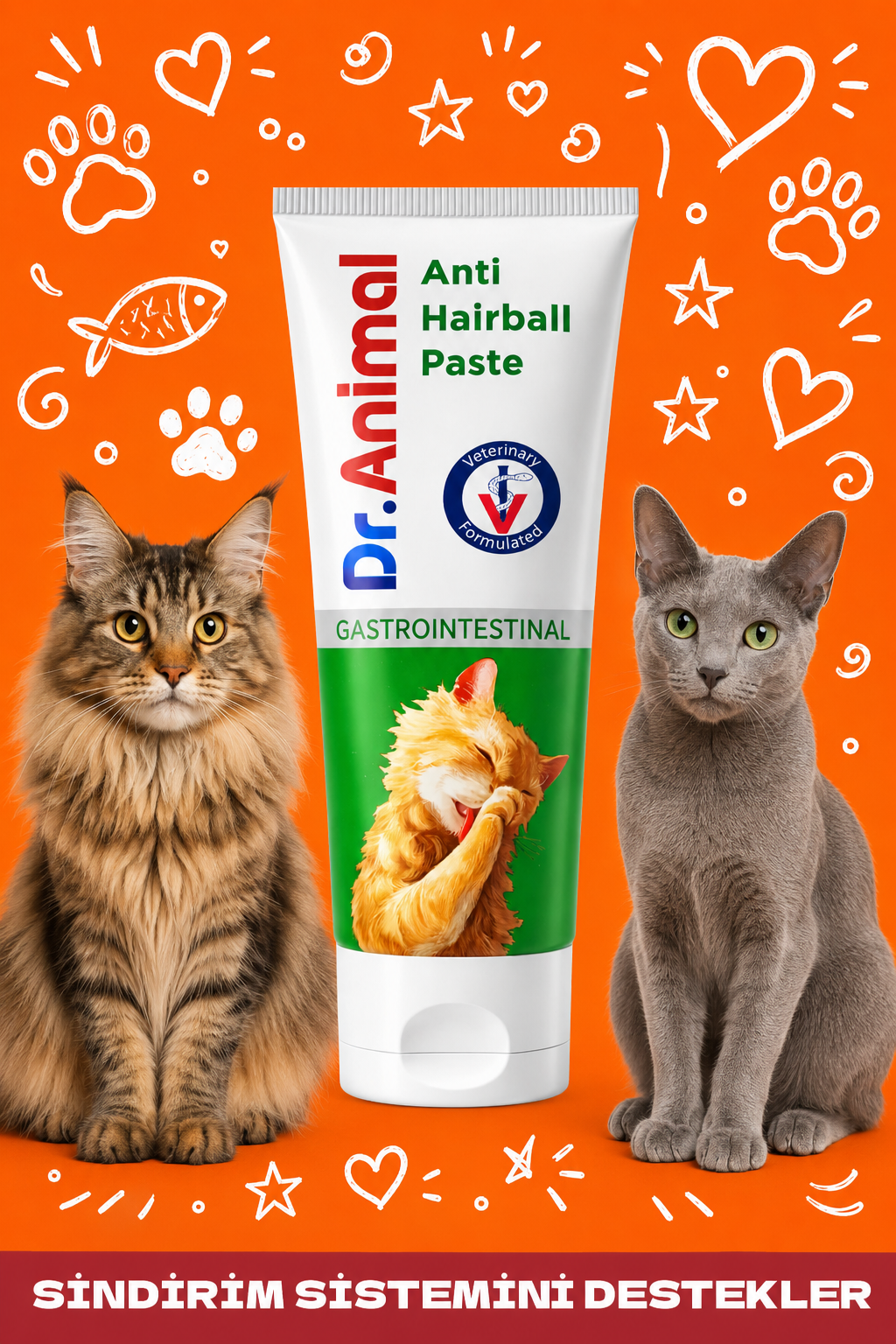 Sindirim Sistemi Macunu | Gastrointestinal Paste | Anti Hairbal Paste | 75 Gr | Dr.Animal