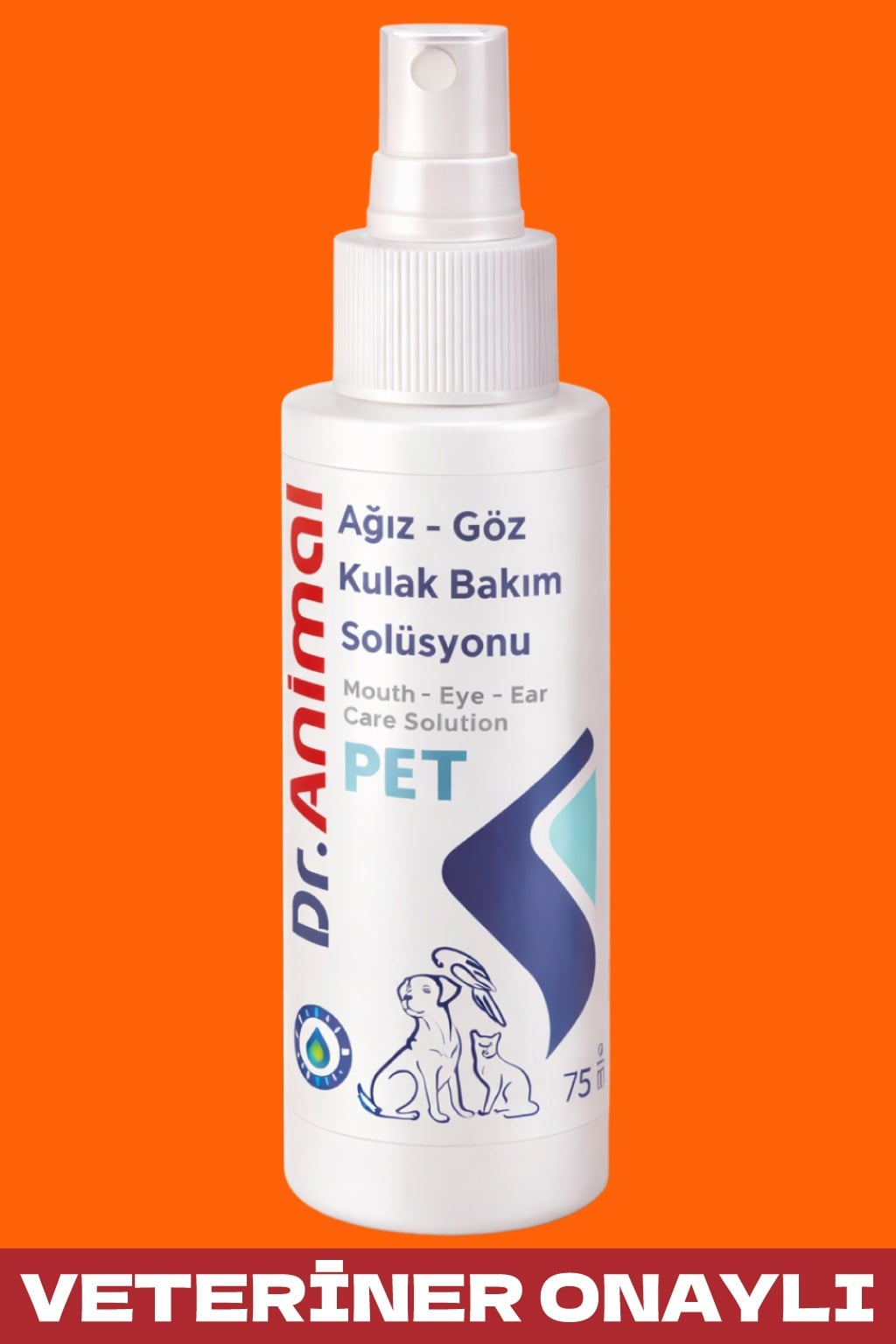Ağız, Göz, Kulak, Deri, Tüy ve Yara Bakım Solüsyonu | Wound and Care Solution | 75 ML | Dr.Animal