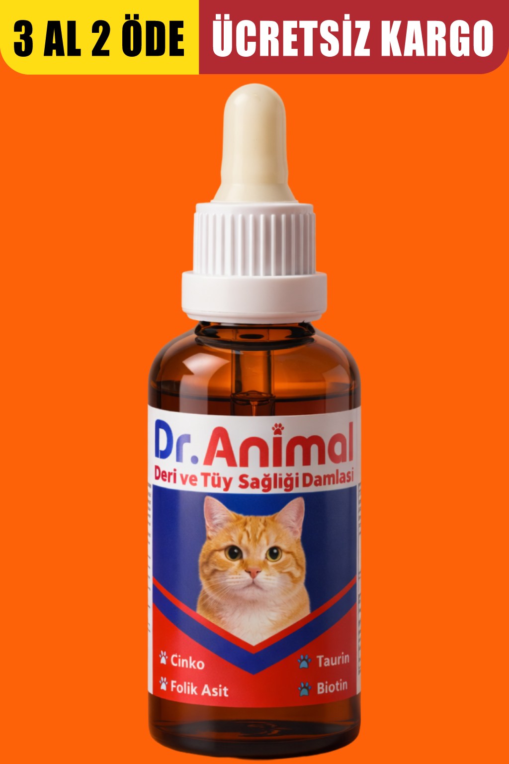 Deri ve Tüy Sağlığı Damlası | Skin and Coat Health Drops | 50 ML | Dr.Animal