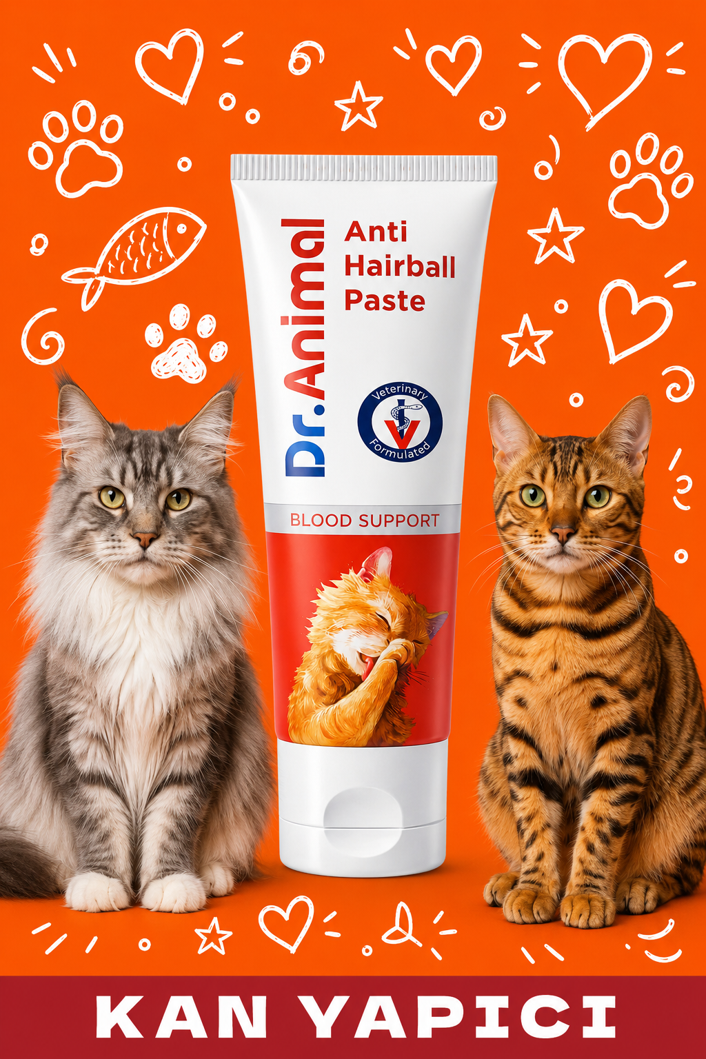 Kan Yapıcı Macun | Blood Support | Anti Hairbal Paste | 75 Gr | Dr.Animal