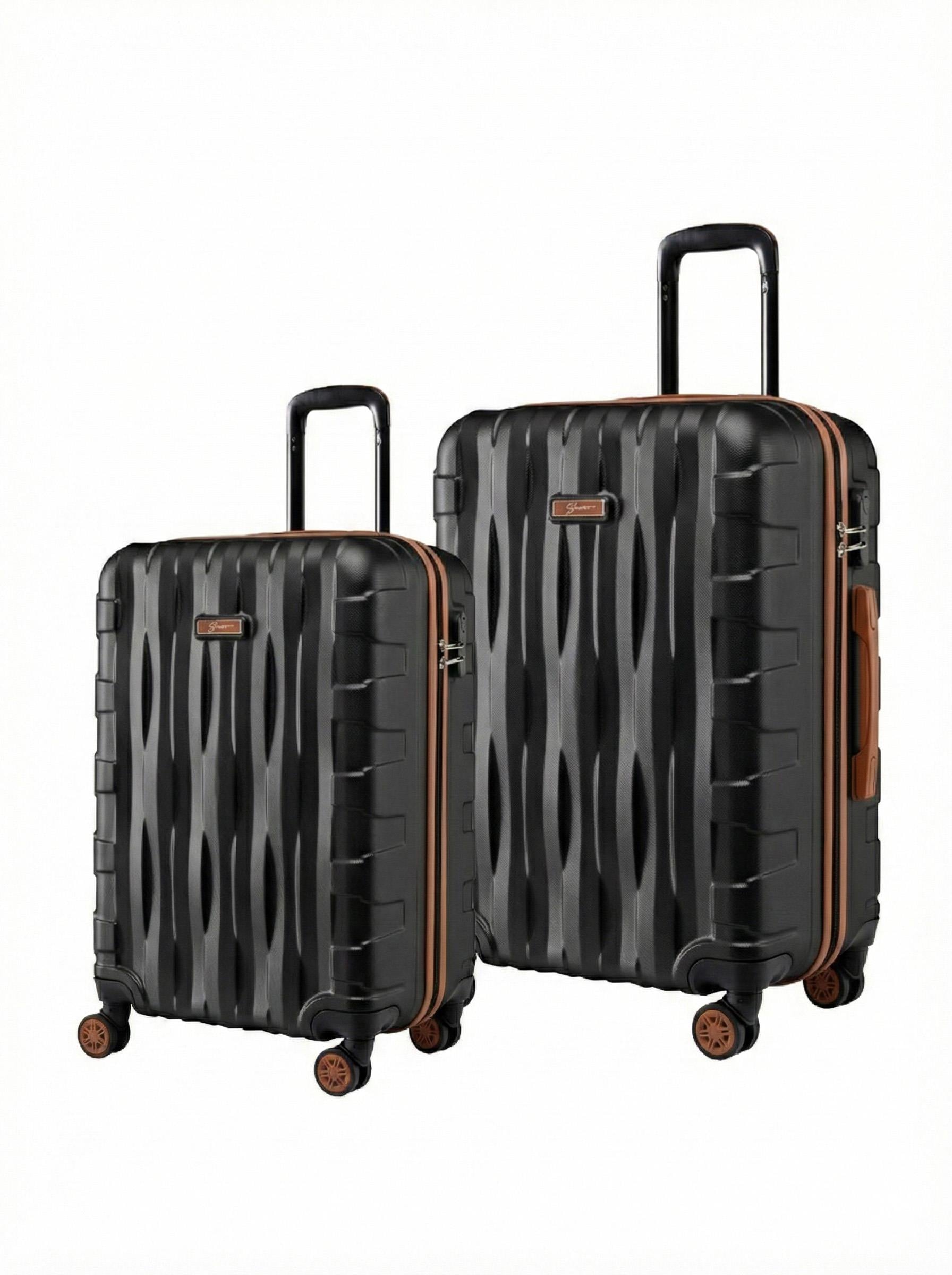 2'li Valiz Seti Orta Boy - Kabin Boy Siyah-Taba 1167