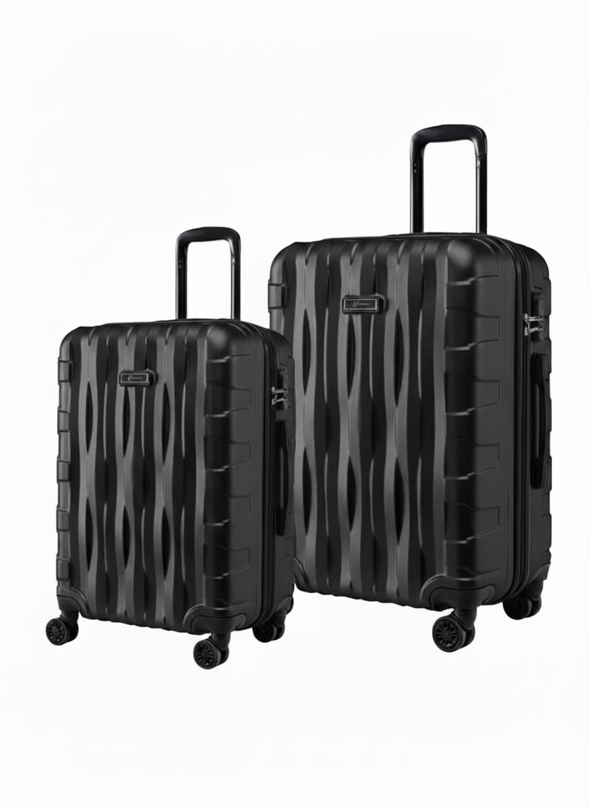 2'li Valiz Seti Orta Boy - Kabin Boy Siyah-Siyah 1167-S