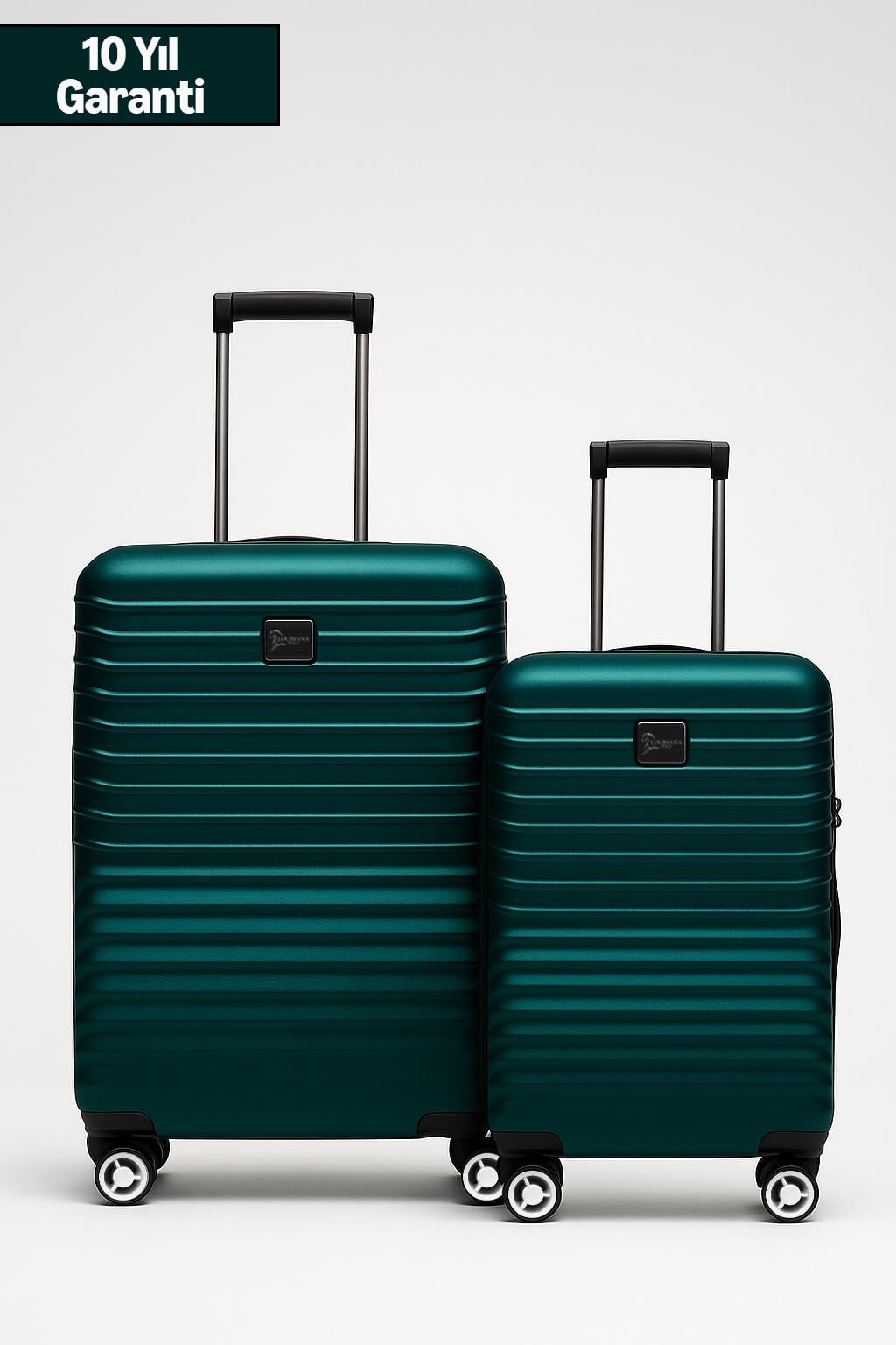 2'li Valiz Seti Polikarbon Orta Boy - Kabin Boy Valiz Petrol 1811