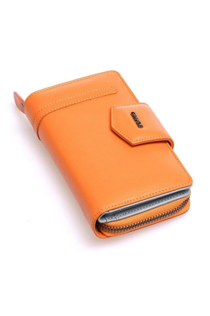 Grande Hakiki Deri Kadın Cüzdan Sarı 2716