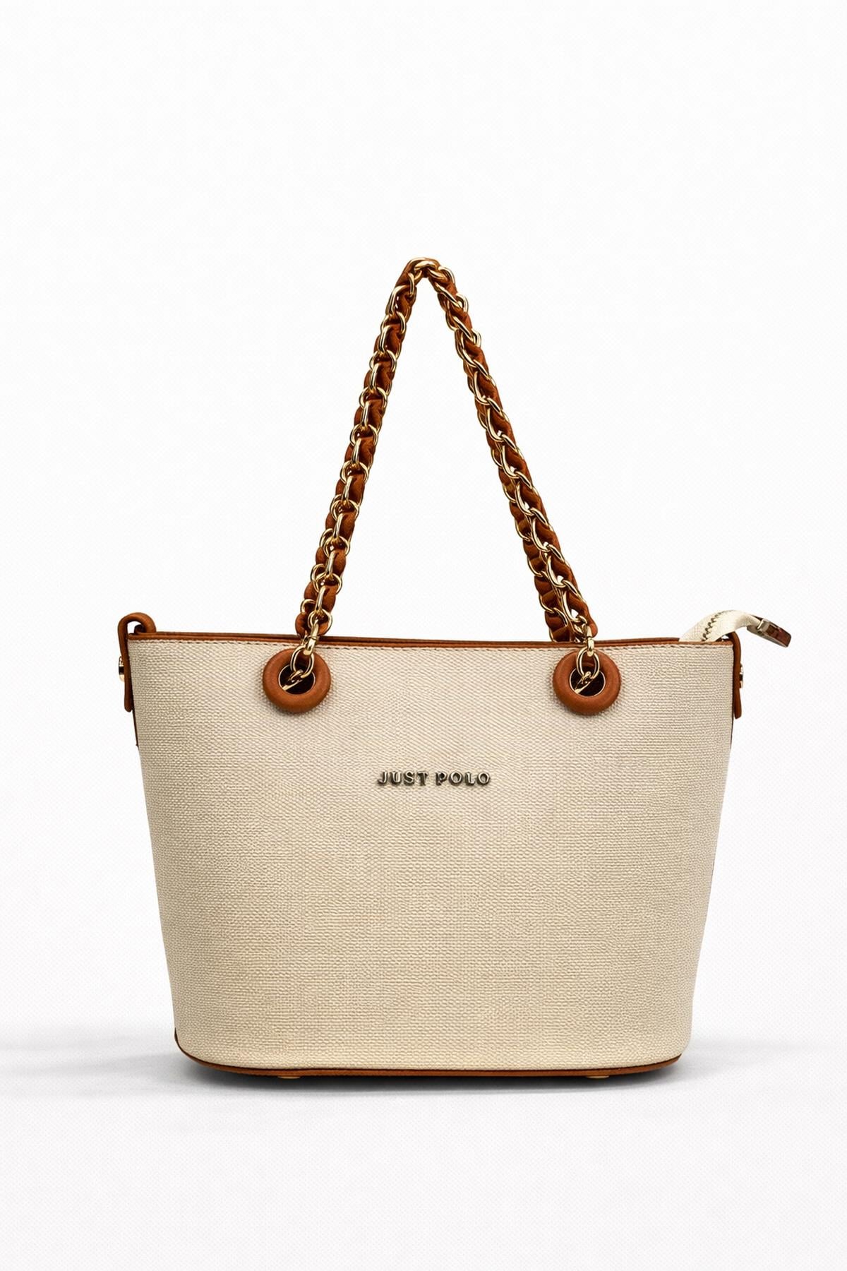 Just Polo Çapraz Askılı Kadın Çantası Krem-Taba 6054