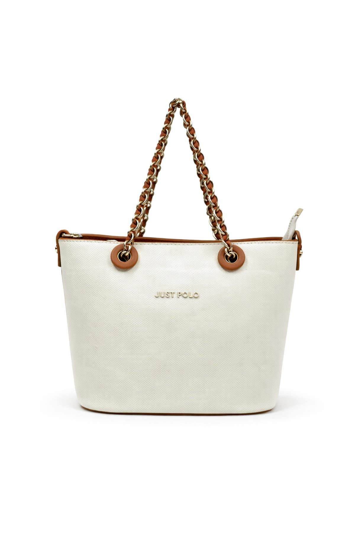 Just Polo Çapraz Askılı Kadın Çantası Beyaz-Taba  6054