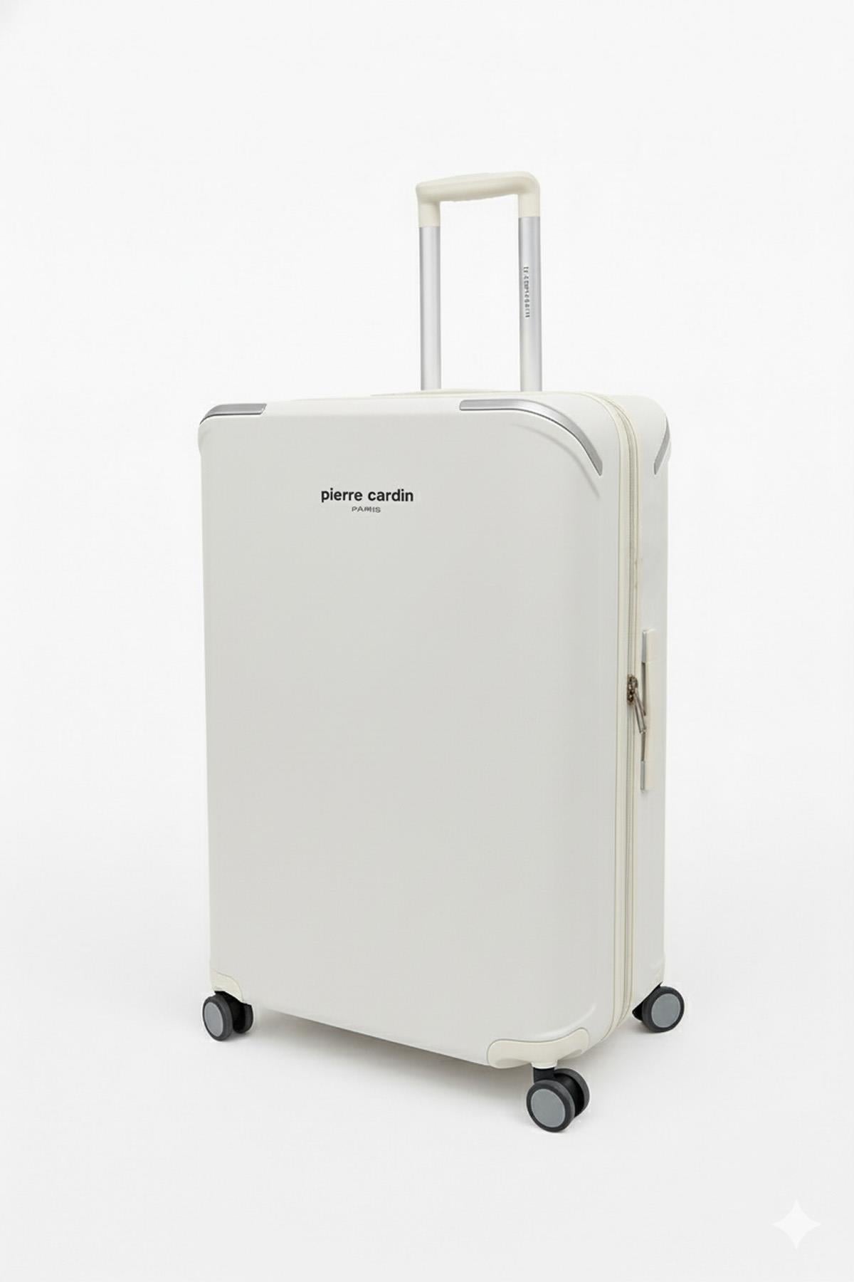 Pierre Cardin Orta Boy %100 Polipropilen Valiz Beyaz 04PC7090