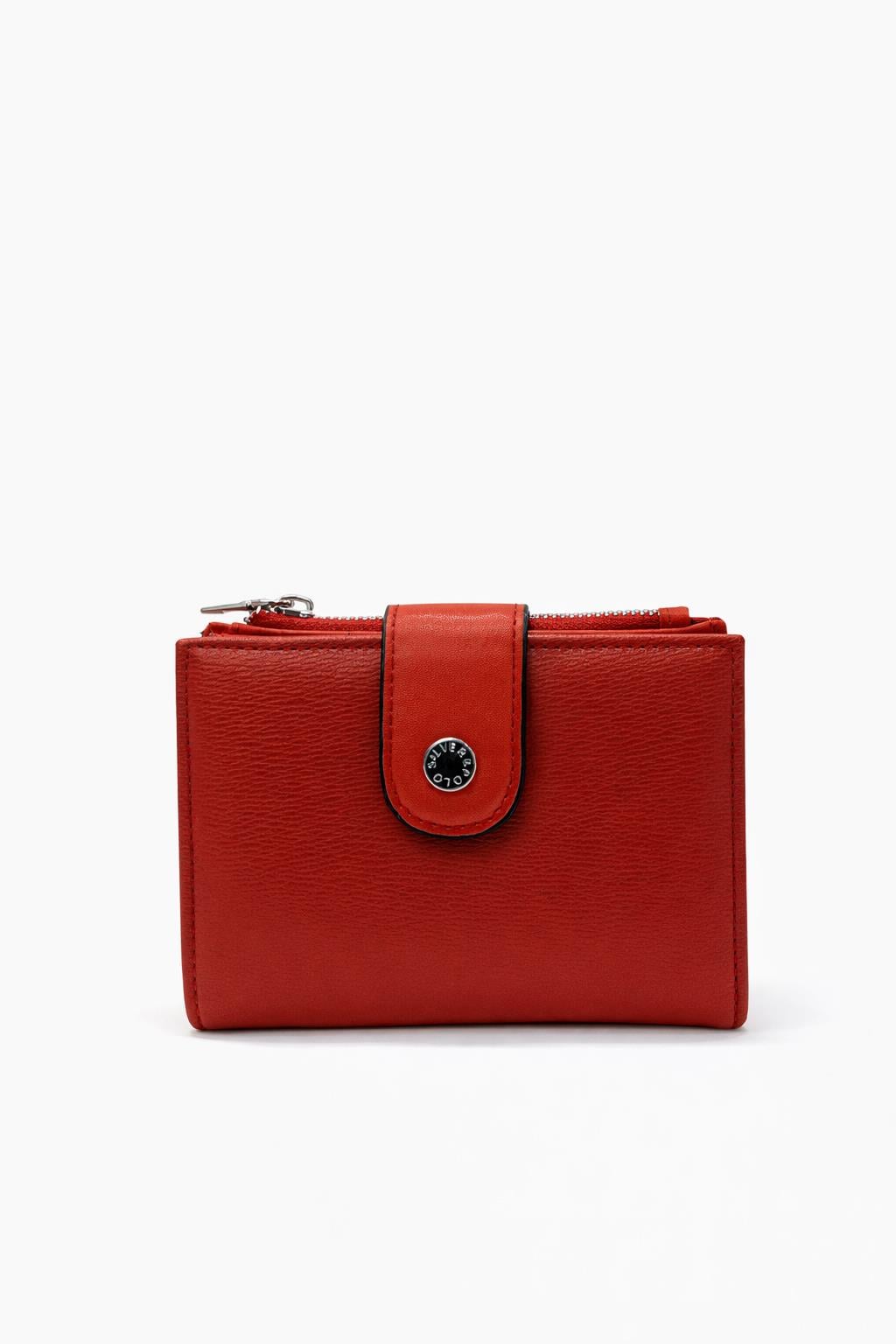 Silver Polo Kadın Cüzdan Eylul Desenli Kırmızı 1107
