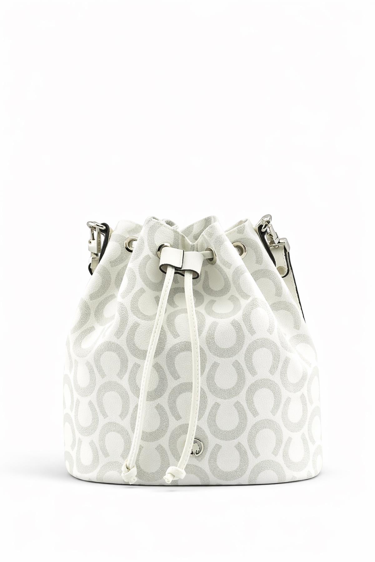 U.S. Polo Assn. Çapraz Askılı Kadın Çanta Beyaz-Gri Us23218