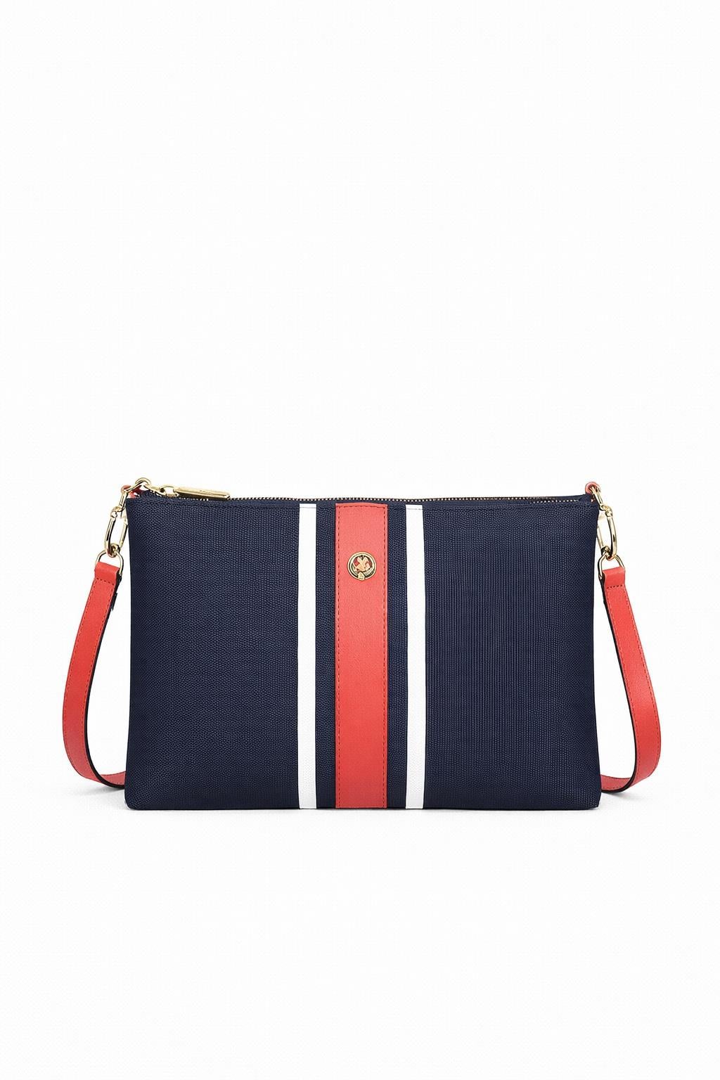 U.S. Polo Assn. Çapraz Askılı Kadın Çanta Lacivert-Beyaz-Kırmızı Us24270