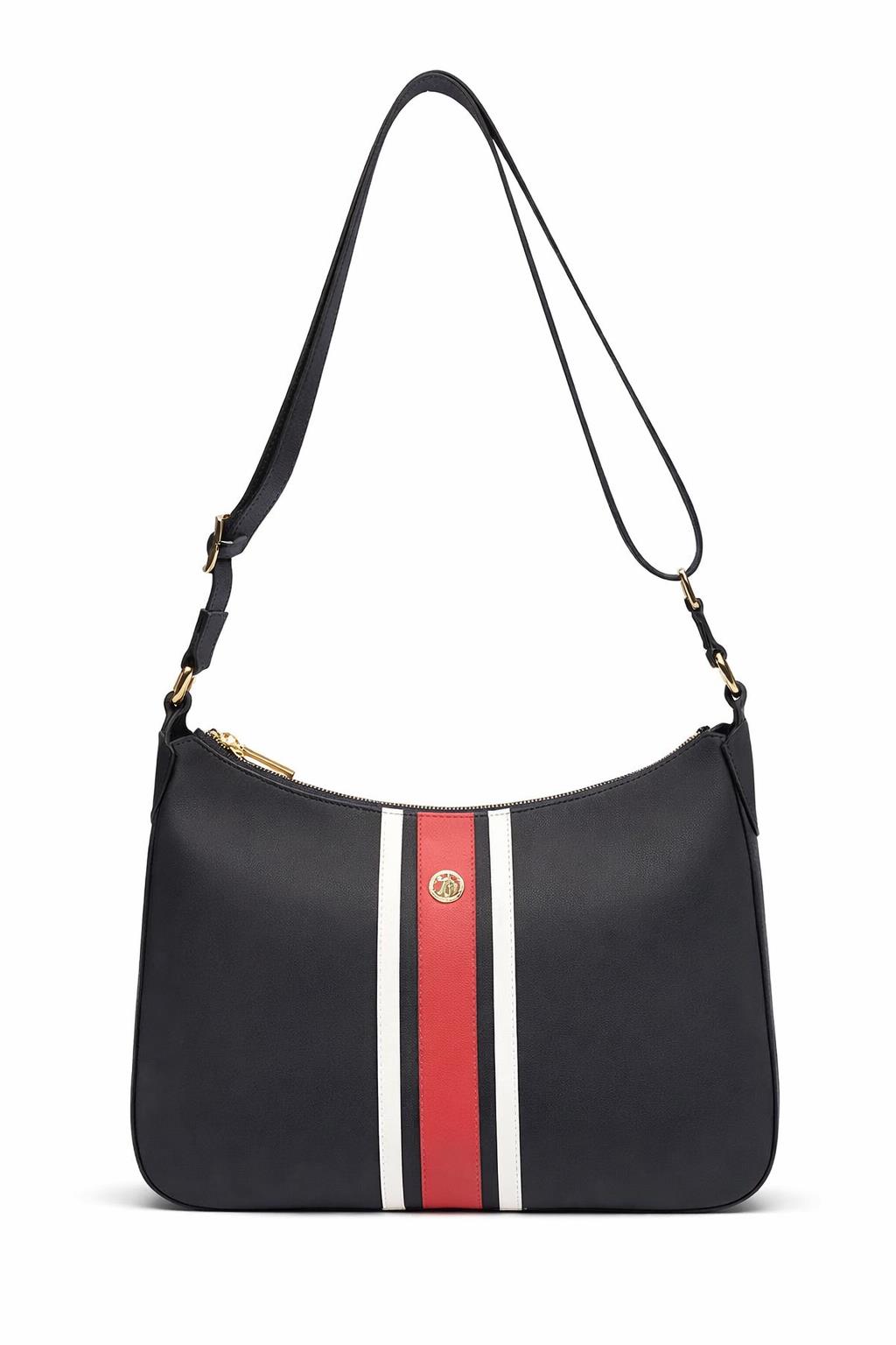 U.S. Polo Assn. Çapraz Askılı Kadın Çanta Lacivert-Kırmızı-Beyaz Us23661