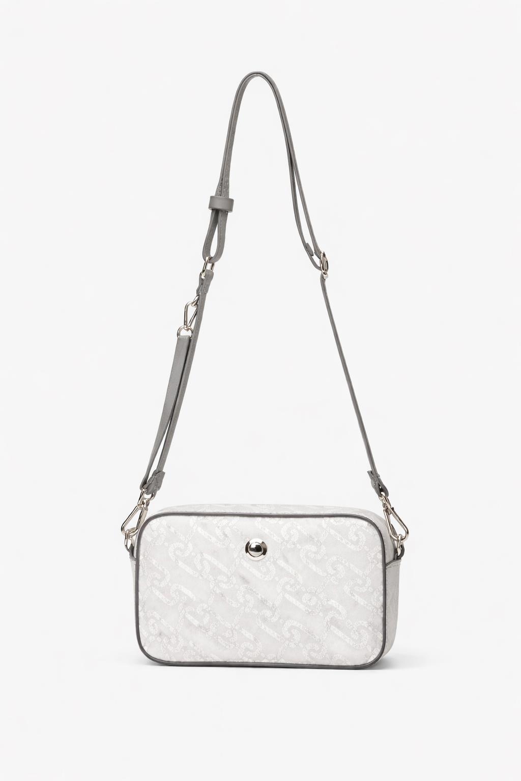 U.S. Polo Assn. Çapraz Askılı Kadın Çanta Beyaz-Gri Us24121