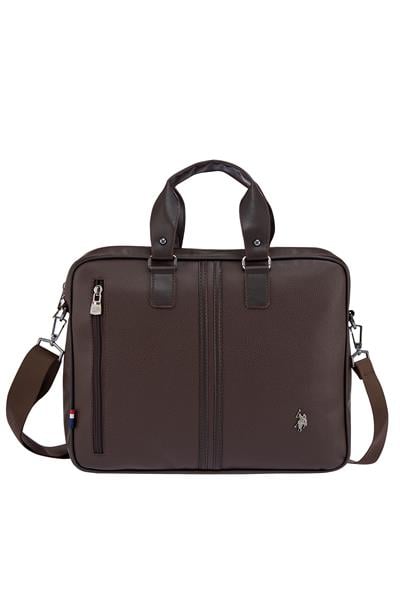 US Polo Assn 6753-6752  Omuz Askılı  Laptop Çantası Evrak Çantası KAHVERENGİ