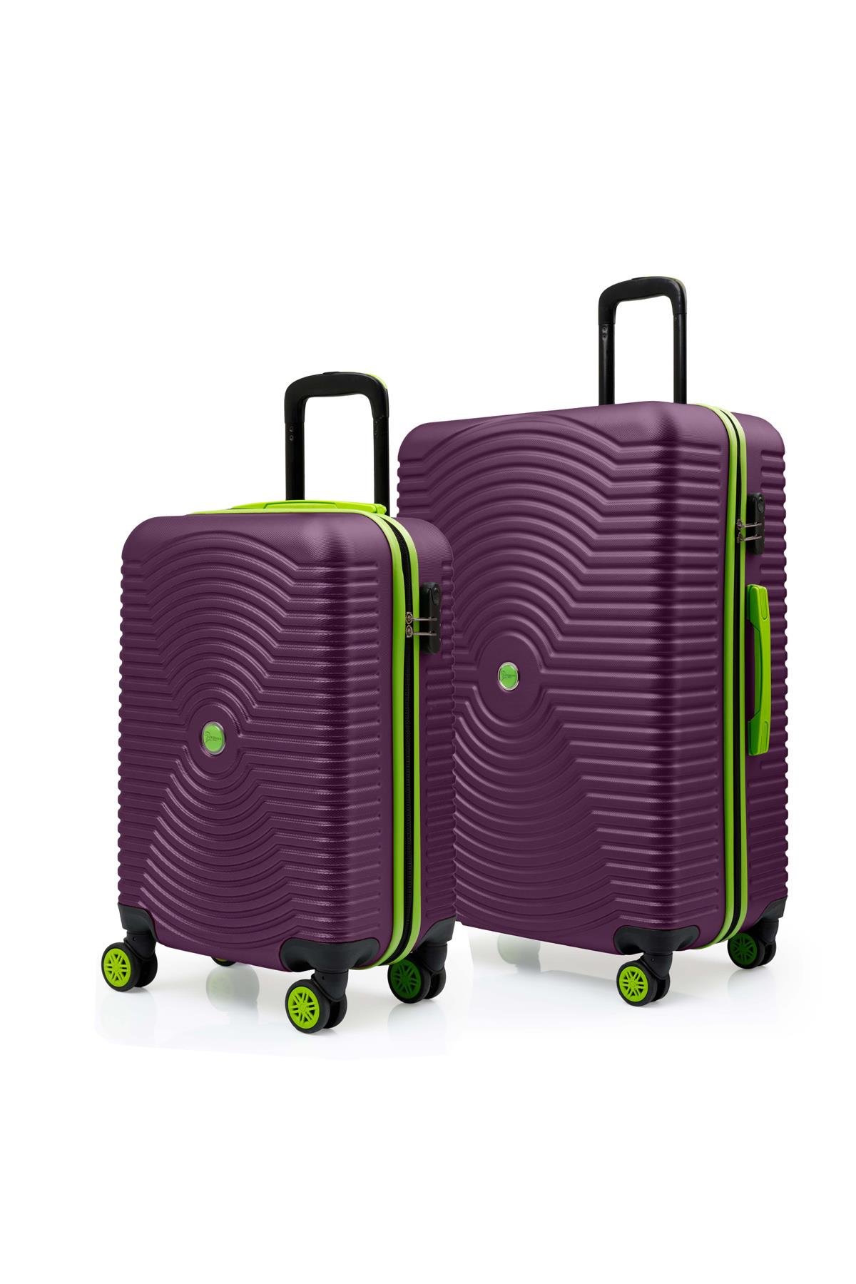 2'li Valiz Seti Büyük Boy - Kabin Boy Mor 1169