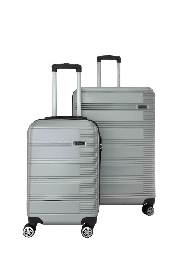 2'li Valiz Seti Büyük Boy - Kabin Boy Valiz Gri 1451