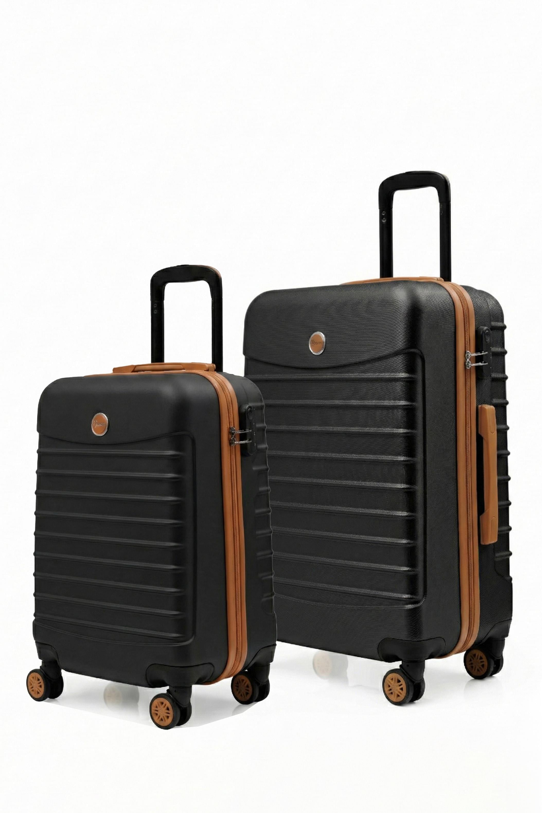 2'li Valiz Seti Orta Boy - Kabin Boy Siyah-Taba 1168