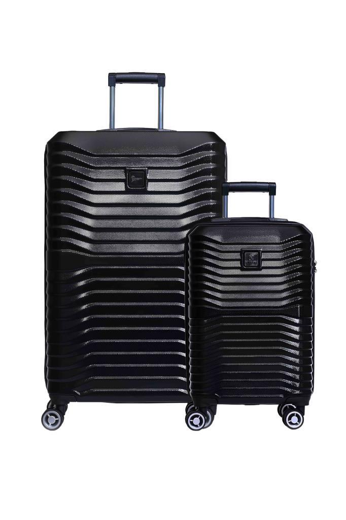 2'li Valiz Seti Polikarbon Büyük Boy – Kabin Boy Valiz Siyah 1819