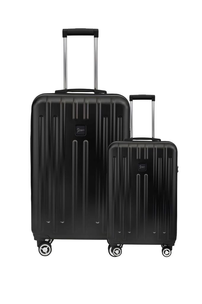 2'li Valiz Seti Polikarbon Büyük Boy – Kabin Boy Valiz Parlak Siyah 1810