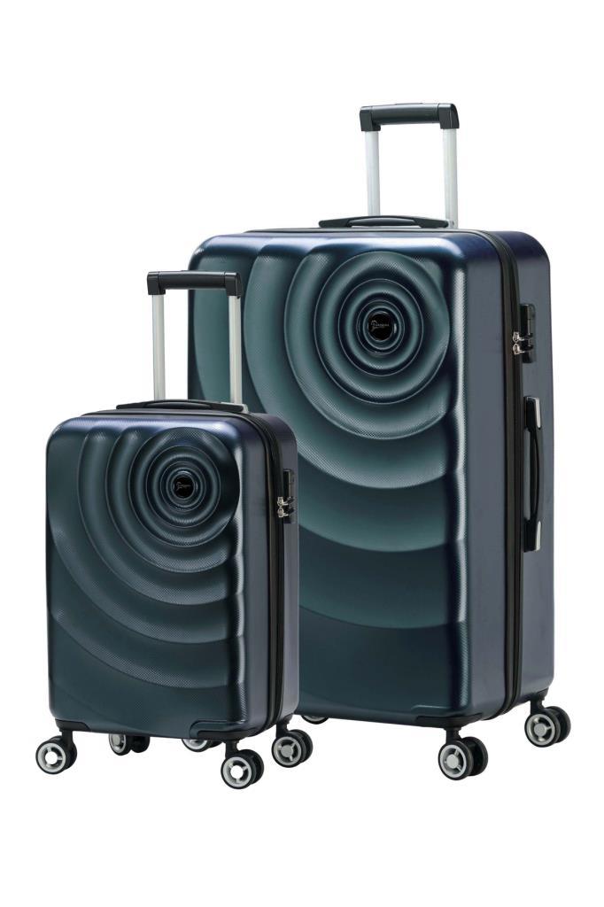 2'li Valiz Seti Polikarbon Büyük Boy – Kabin Boy Valiz Petrol 1808