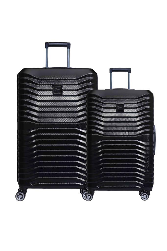 2'li Valiz Seti Polikarbon Büyük Boy – Orta Boy Valiz Siyah 1819