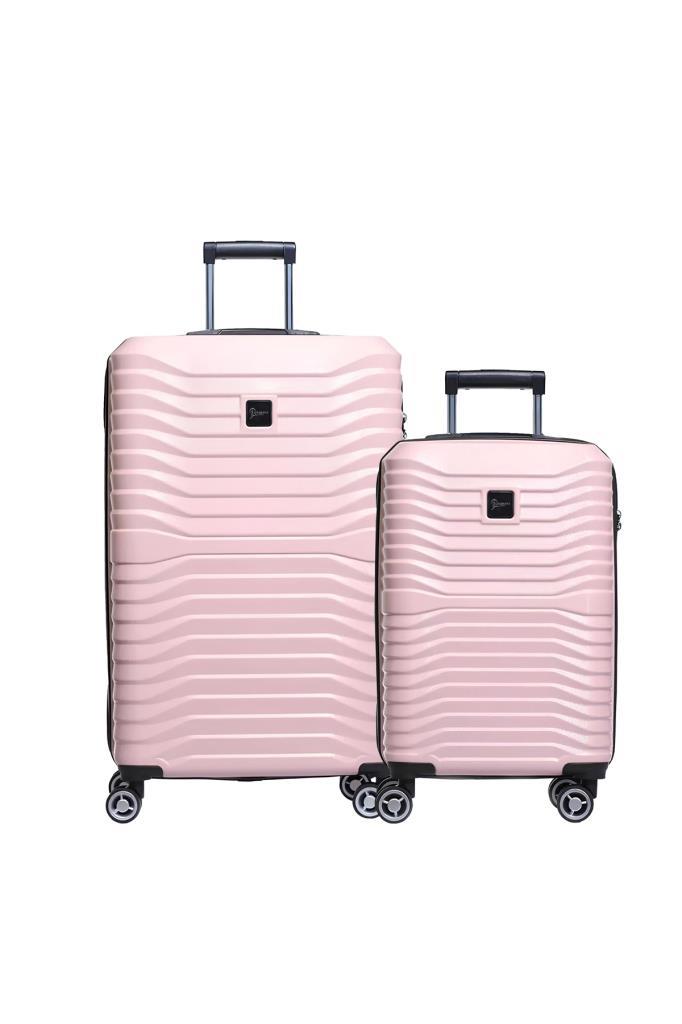 2'li Valiz Seti Polikarbon Orta Boy - Kabin Boy Valiz Pudra 1819