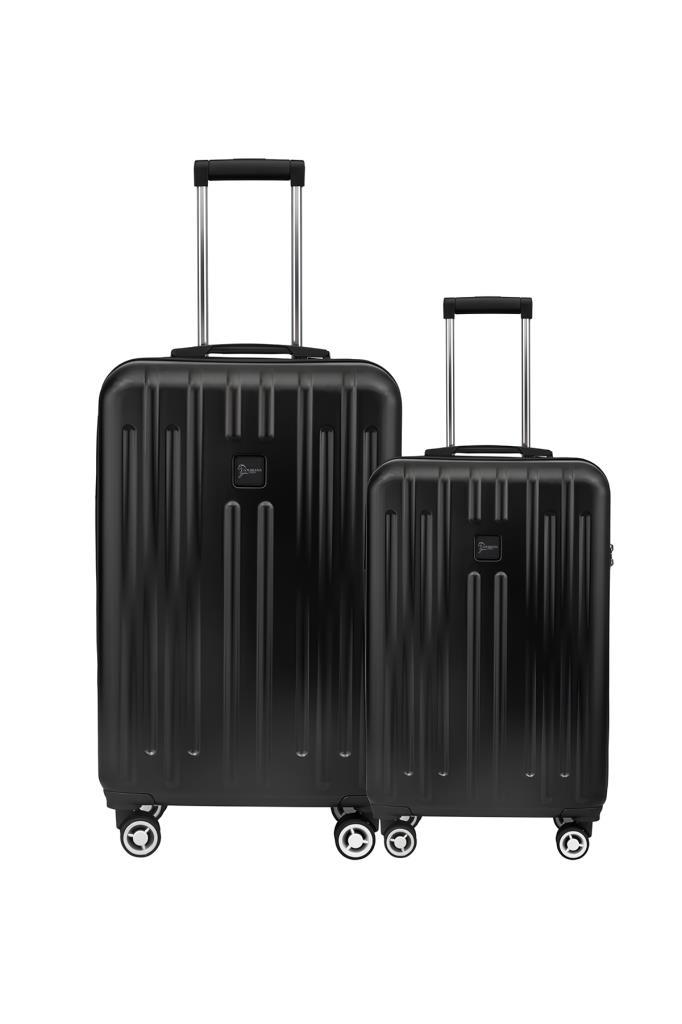 2'li Valiz Seti Polikarbon Orta Boy - Kabin Boy Valiz Parlak Siyah 1810
