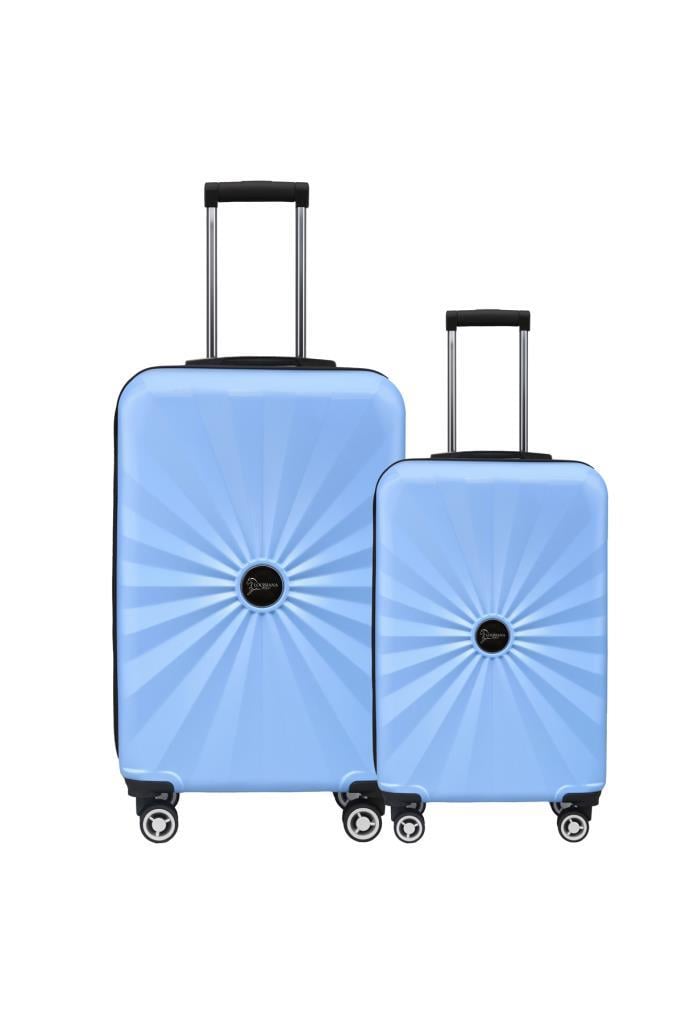2'li Valiz Seti Polikarbon Orta Boy - Kabin Boy Valiz Mavi 1809