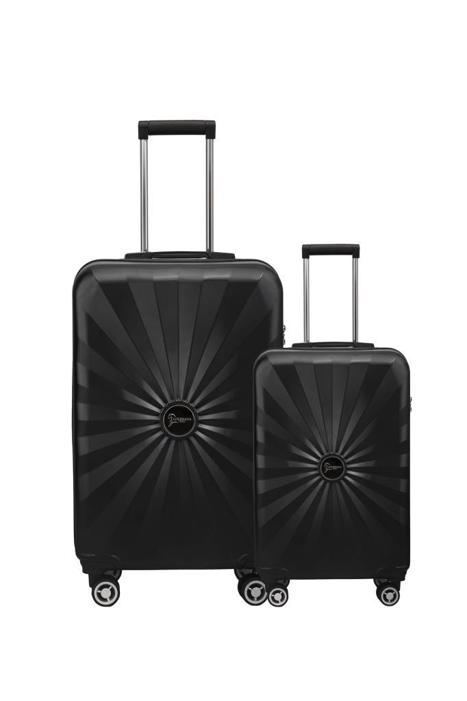 2'li Valiz Seti Polikarbon Orta Boy - Kabin Boy Valiz Siyah 1809