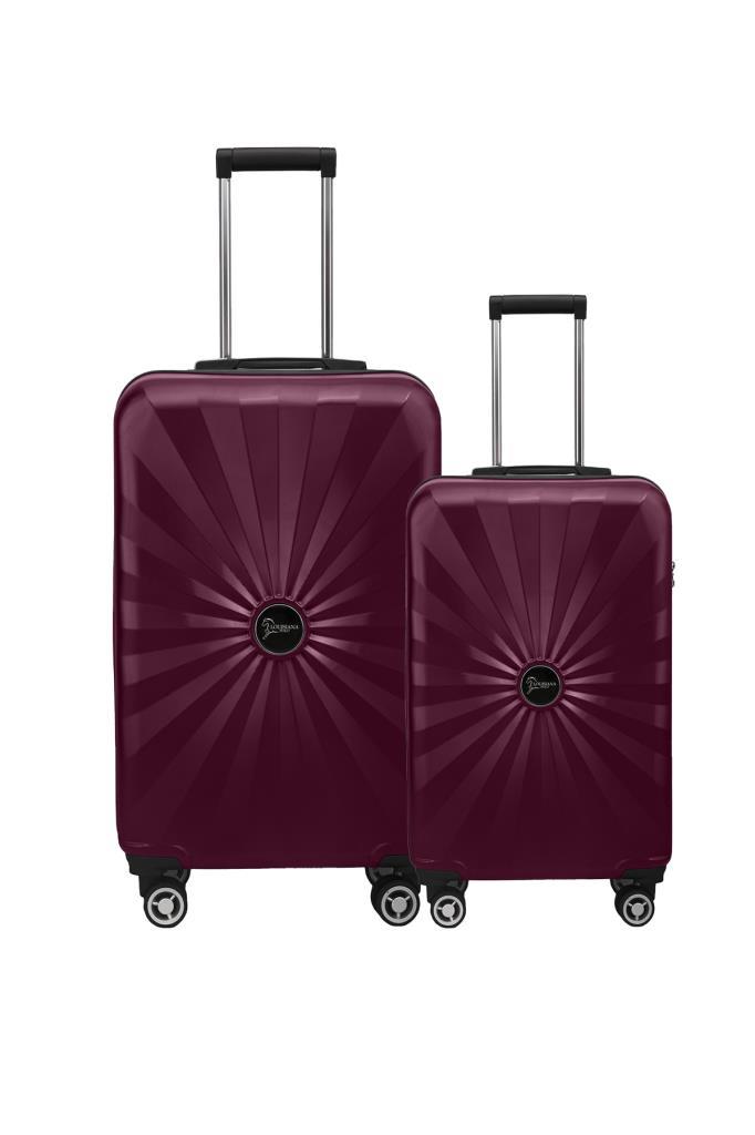 2'li Valiz Seti Polikarbon Orta Boy - Kabin Boy Valiz Bordo 1809