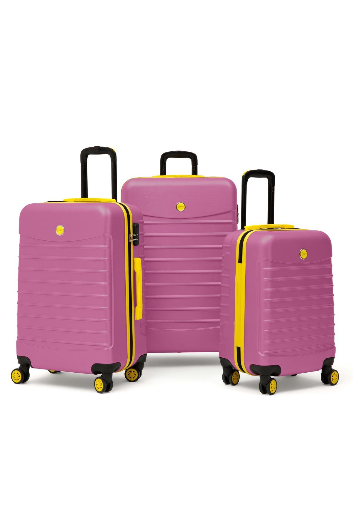 3'lü Valiz Seti Büyük Boy - Orta Boy - Kabin Boy Pembe 1168