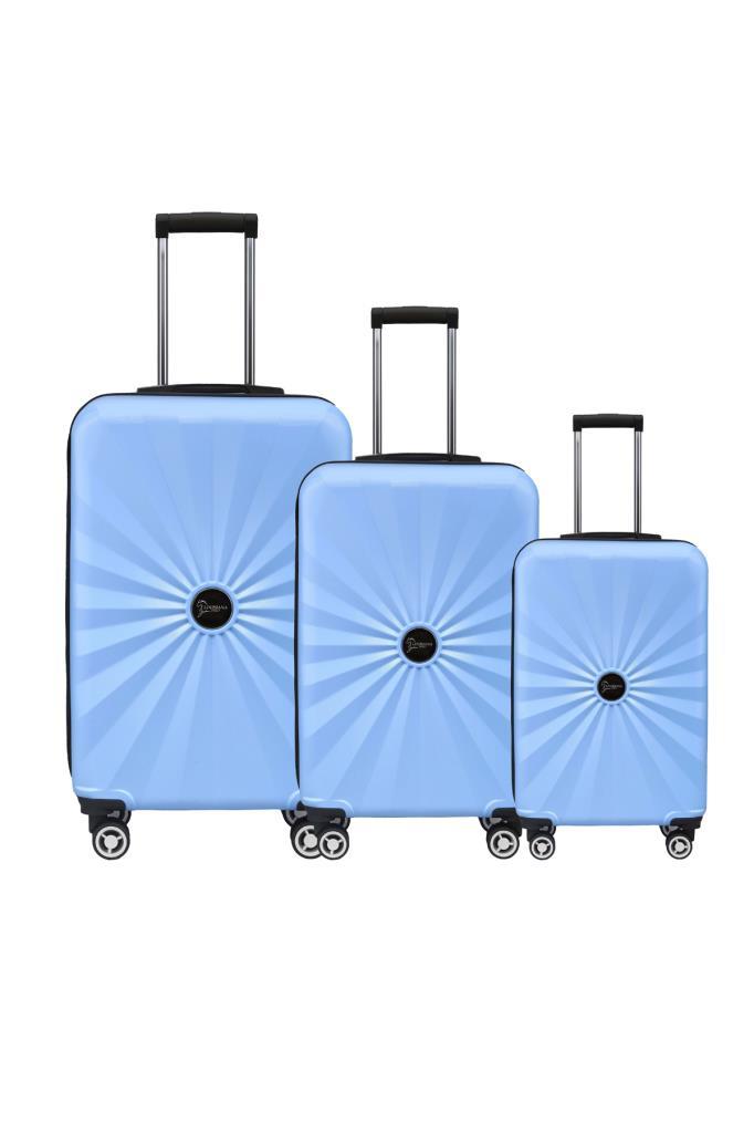 3'lü Valiz Seti Polikarbon 4x2 Teker Mavi 1809