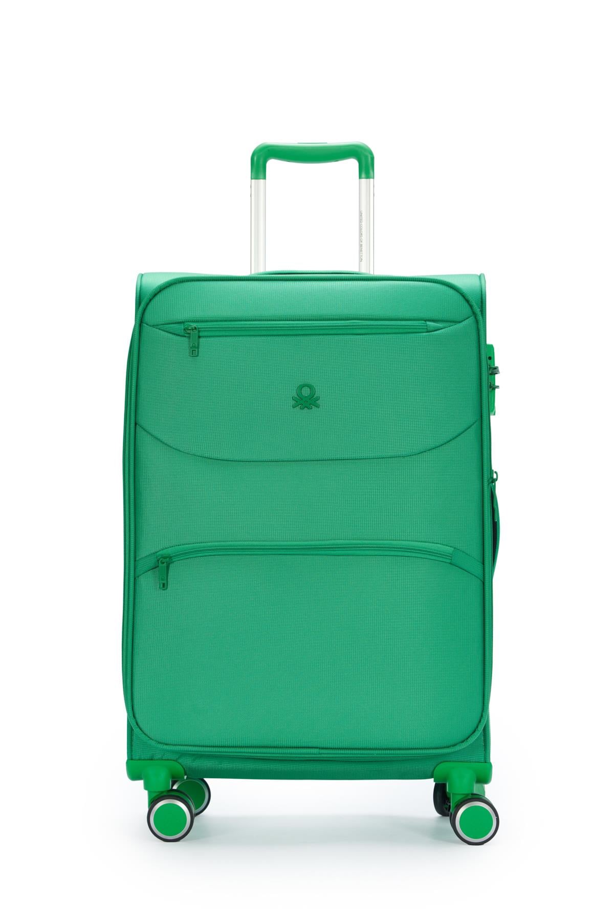 Benetton Orta Boy Kumaş Valiz Yeşil Bnt2400