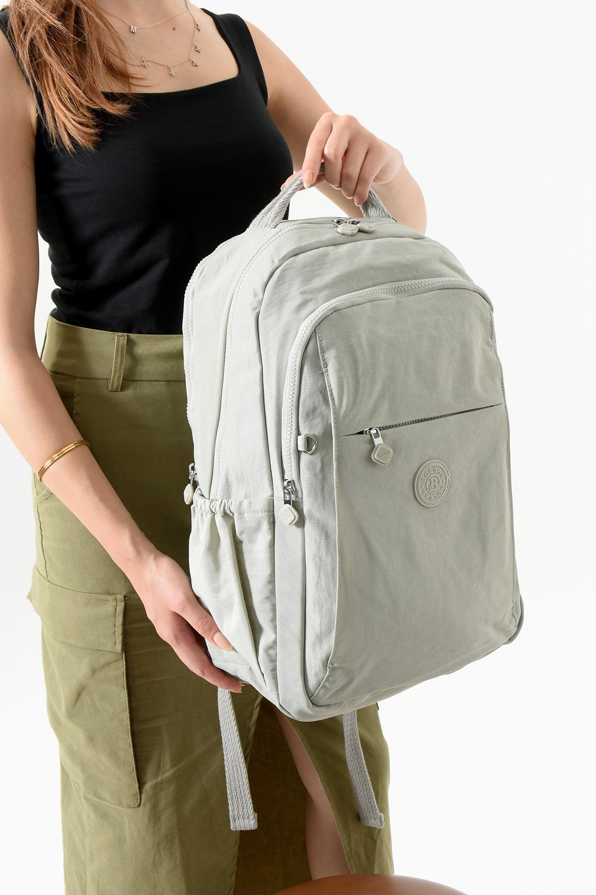 Bolsas Kadın Okul Sırt Çanta Açık Gri 1092