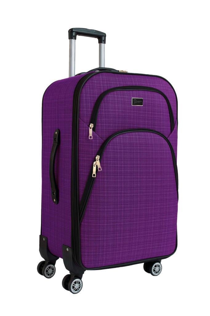 Büyük Boy 4 Teker Kumaş Valiz Mor 1081