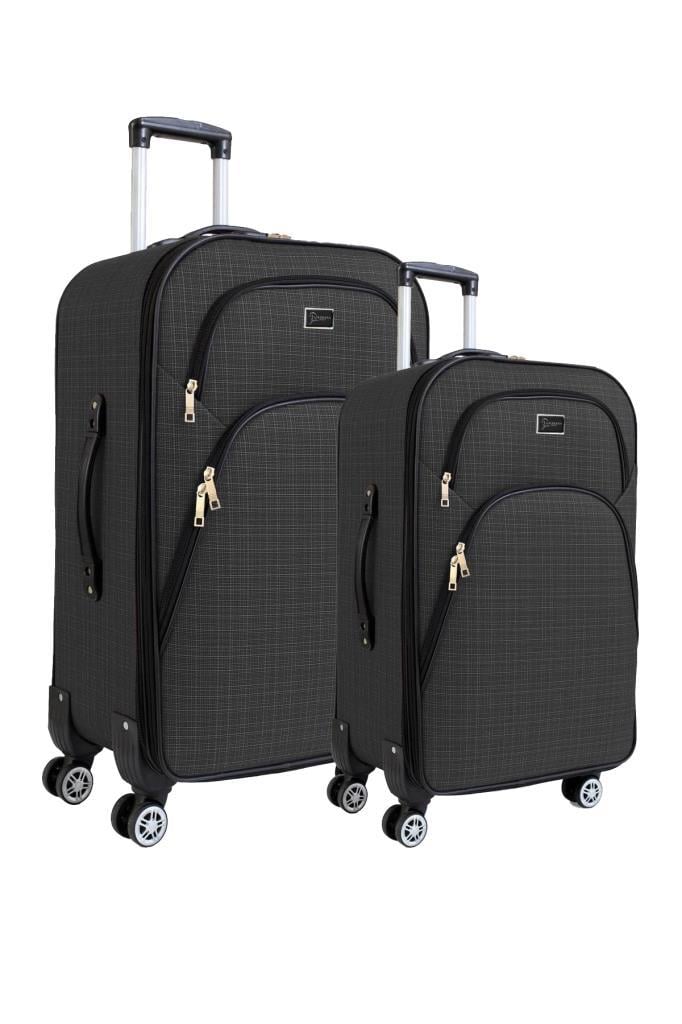 Büyük ve Orta Boy Valiz Seti 4 Teker Kumaş Valiz Antrasit 1081