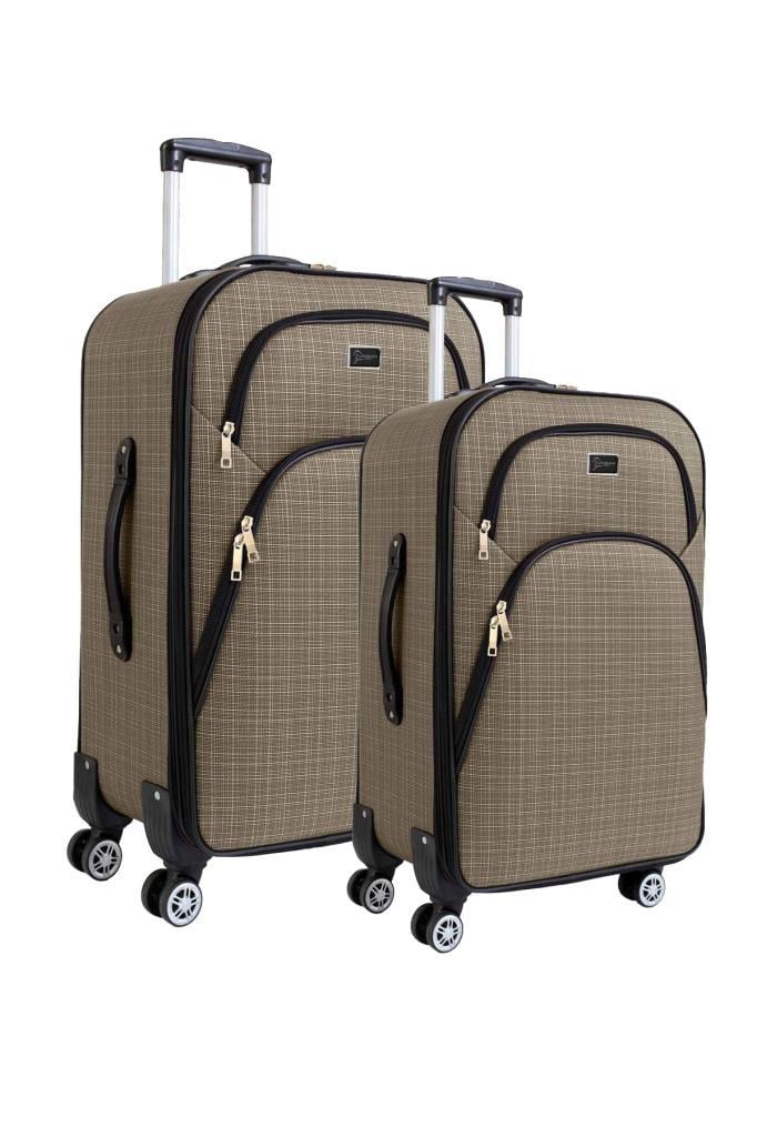 Büyük ve Orta Boy Valiz Seti 4 Teker Kumaş Valiz Bej 1081