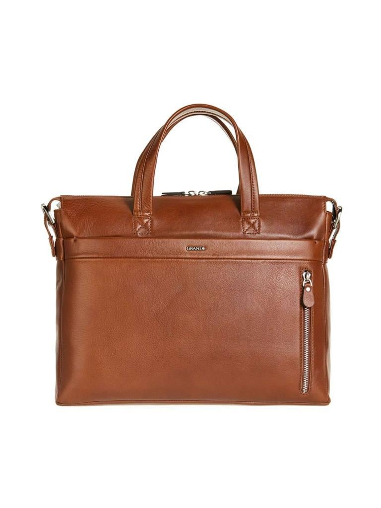 Grande Erkek Hakiki Deri Evrak Çantası Taba 6874