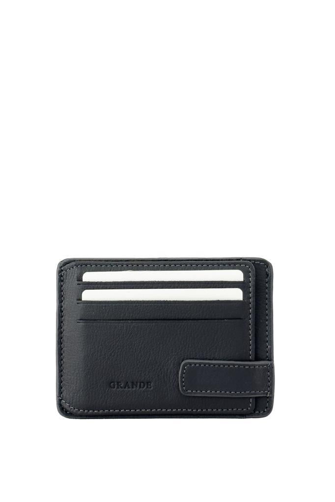 Grande Hakiki Deri Erkek Cüzdan Kartlık Gri 544-M