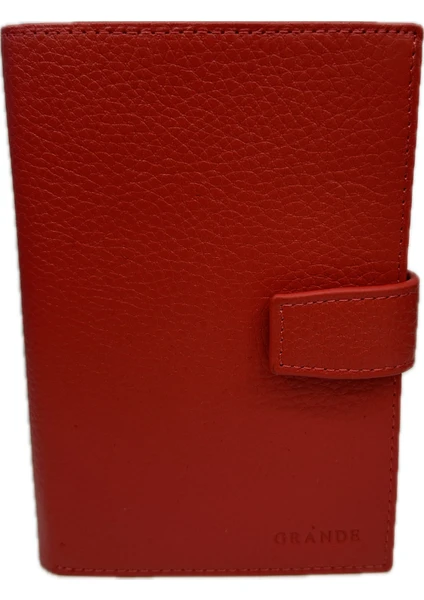Grande Hakiki Deri Erkek Cüzdan Kırmızı 2462