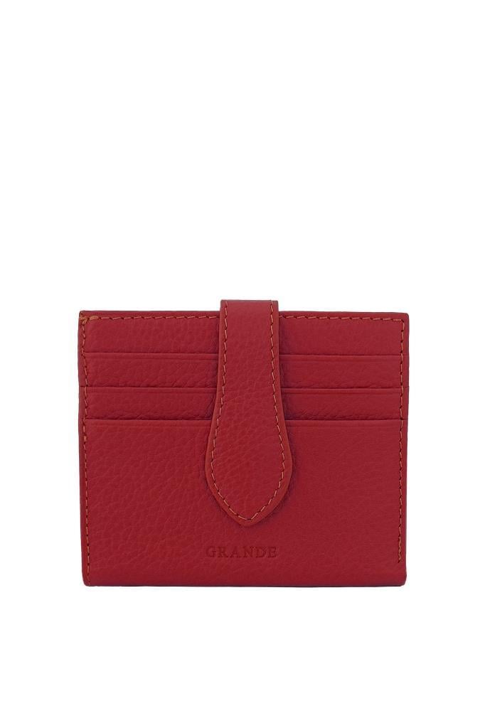 Grande Hakiki Deri Erkek Kartlık Kırmızı 718