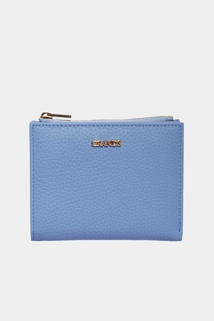 Grande Hakiki Deri Kadın Cüzdan Buz Mavi 2805