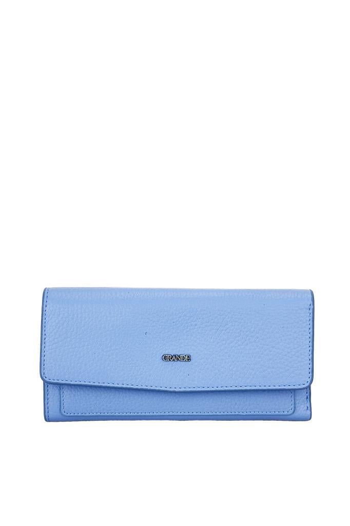 Grande Hakiki Deri Kadın Cüzdan Buz Mavi 2801