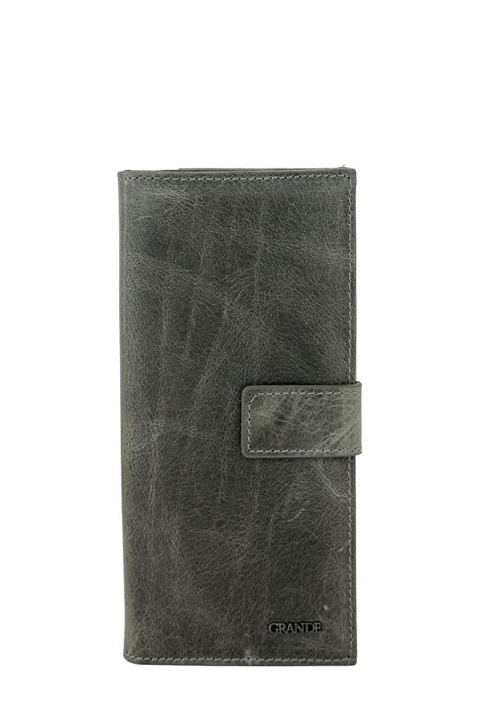 Grande Hakiki Deri Kadın Cüzdan Crazy Gri 2662