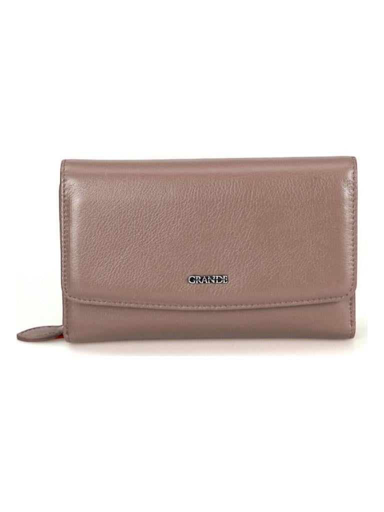 Grande Hakiki Deri Kadın Cüzdan Gül Kurusu 2725