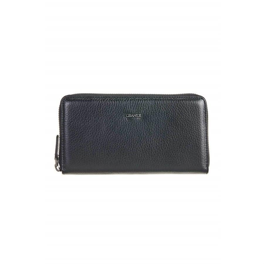 Grande Hakiki Deri Kadın Cüzdan Siyah 2700